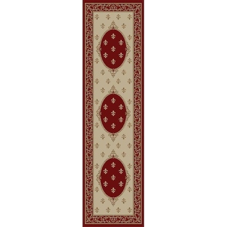 Concord Global 2 ft. 3 in. x 7 ft. 7 in. Jewel Fleur De Lys Medallion - Red 63102